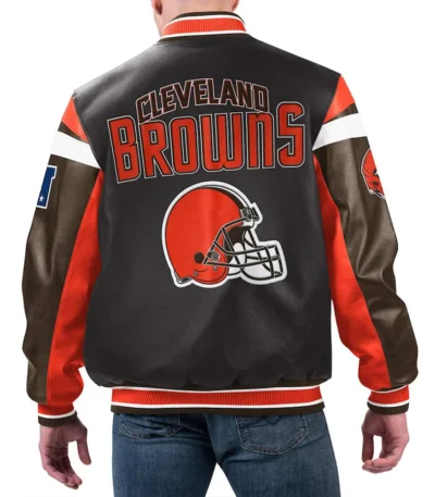 Cleveland Browns Black Varsity Full-Zip Leather Jacket