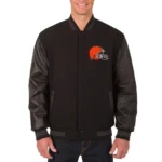 Cleveland Browns Black Varsity Wool-Leather Jacket
