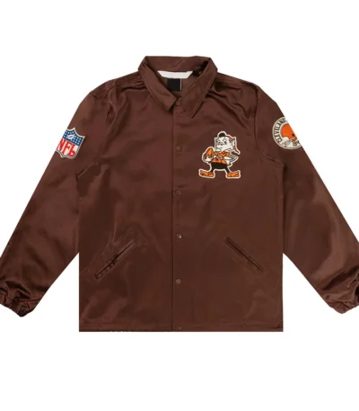 Cleveland Browns Brown Satin Windbreaker