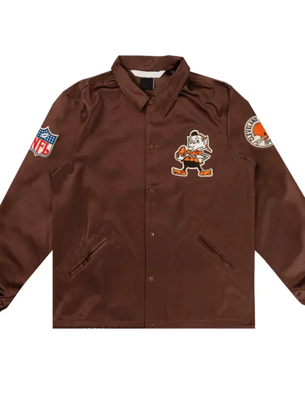 Cleveland Browns Brown Satin Windbreaker