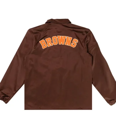 Cleveland Browns Brown Satin Windbreaker