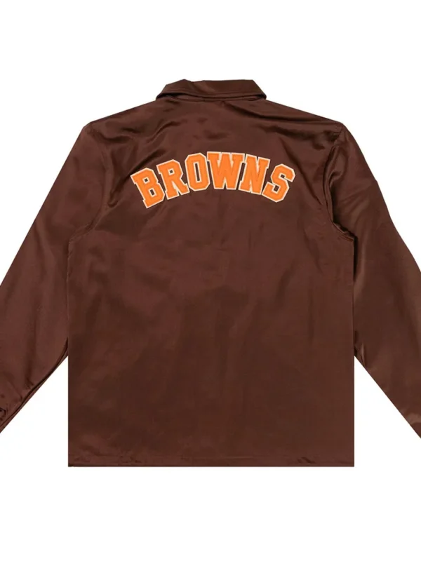 Cleveland Browns Brown Satin Windbreaker