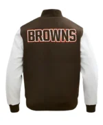 Cleveland Browns Classic Brown and White Varsity Jacket