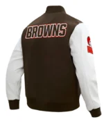 Cleveland Browns Classic Brown and White Varsity Jacket