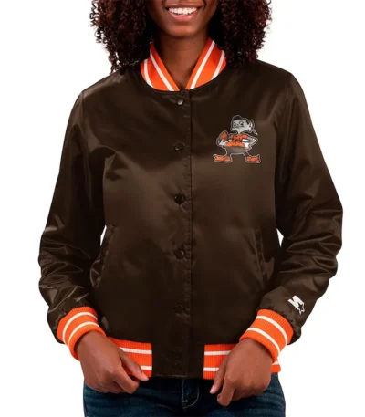 Cleveland Browns Full Count Brown Satin Jacket