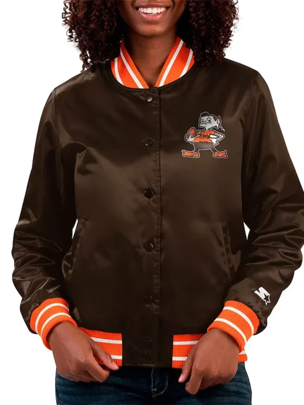 Cleveland Browns Full Count Brown Satin Jacket