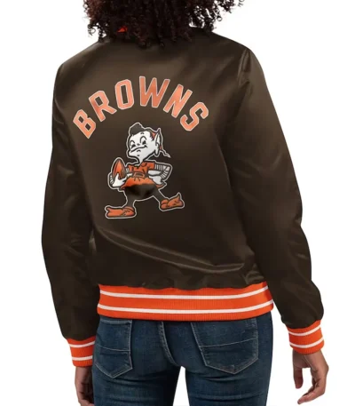 Cleveland Browns Full Count Brown Satin Jacket