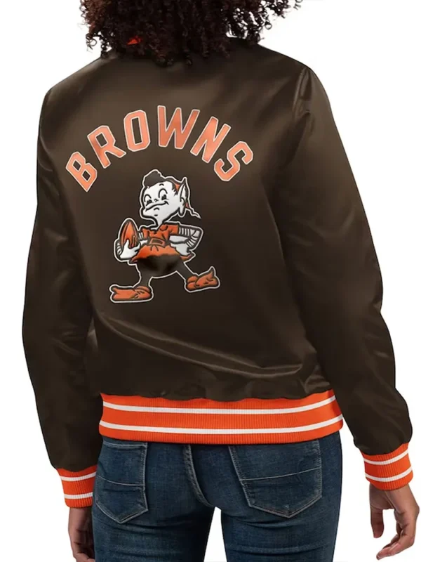 Cleveland Browns Full Count Brown Satin Jacket
