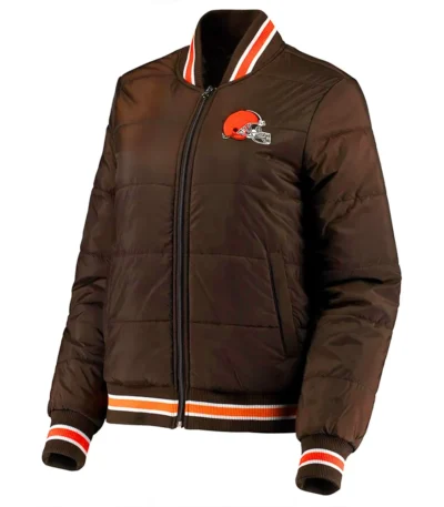 Cleveland Browns Goal Brown Field Bomber Jacket