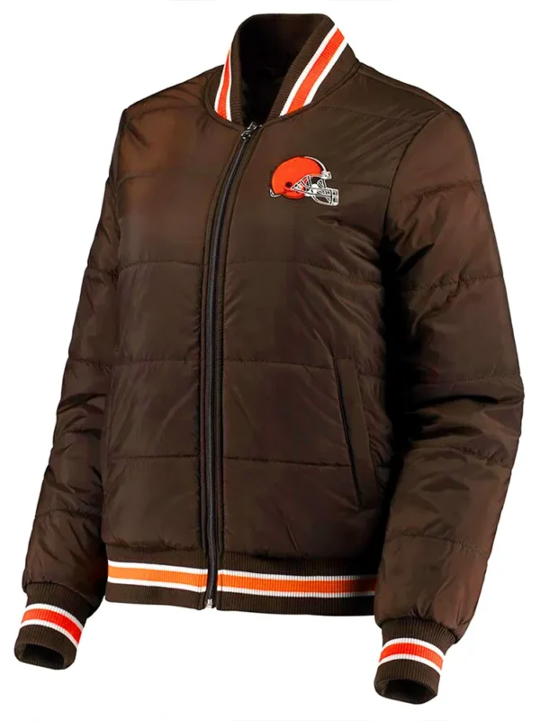 Cleveland Browns Goal Brown Field Bomber Jacket