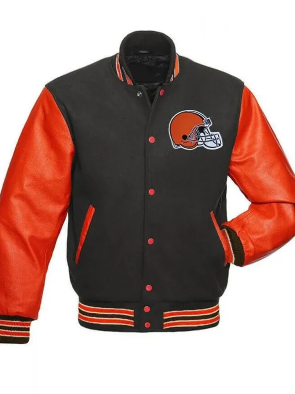 Cleveland Browns Grey and Orange Jacket