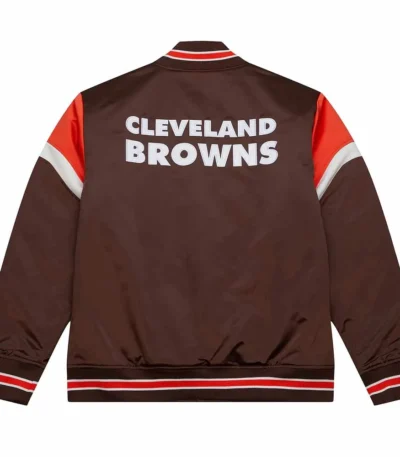 Cleveland Browns Heavyweight Brown Satin Jacket