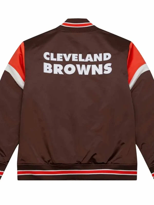 Cleveland Browns Heavyweight Brown Satin Jacket