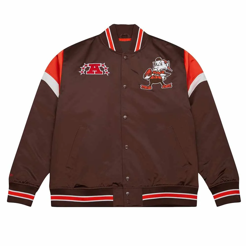 Cleveland Browns Heavyweight Brown Satin Jacket Cleveland Browns Heavyweight Brown Satin Jacket