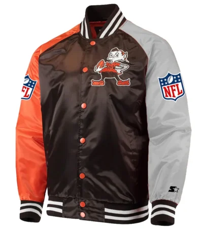 Cleveland Browns Lead Off Varsity Satin Jacket