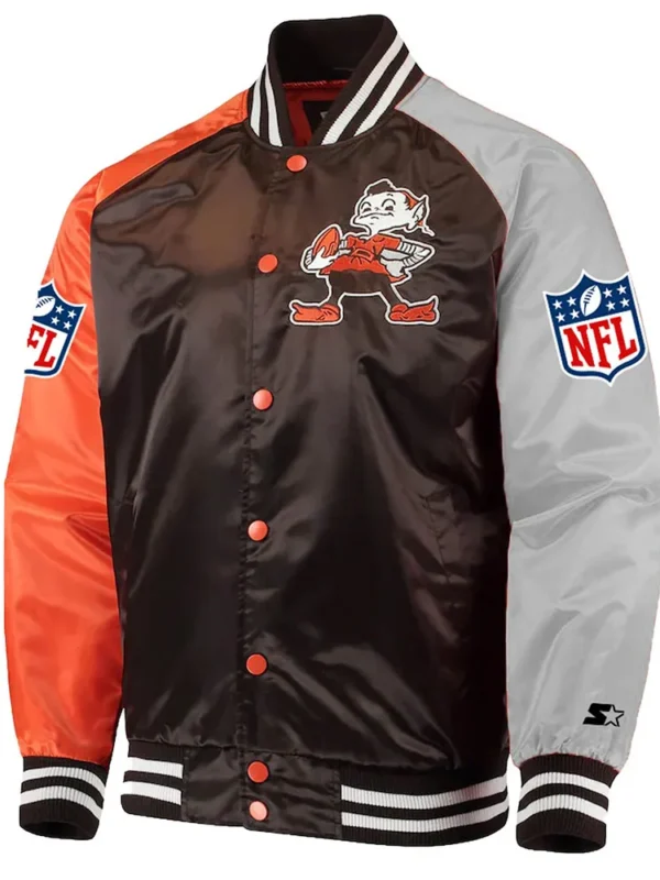 Cleveland Browns Lead Off Varsity Satin Jacket