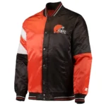 Cleveland Browns Leader Varsity Brown-Orange Satin Jacket