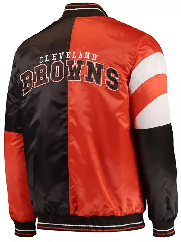 Cleveland Browns Leader Varsity Brown-Orange Satin Jacket