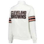Cleveland Browns Line Up White Satin Jacket