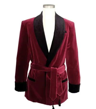 Crushed Velvet Smoking Jacket