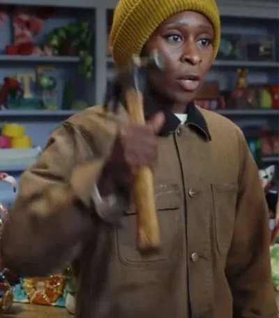 Cynthia Erivo Poker Face S02 Brown Cotton Jacket