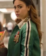 Danna Paola Elite S02 Lu Green Bomber Jacket