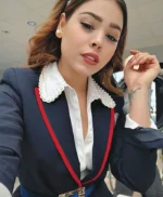 Danna Paola Elite S02 Navy Blue Blazer