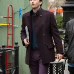 David Tennant Jessica Jones Maroon Peacoat Coat