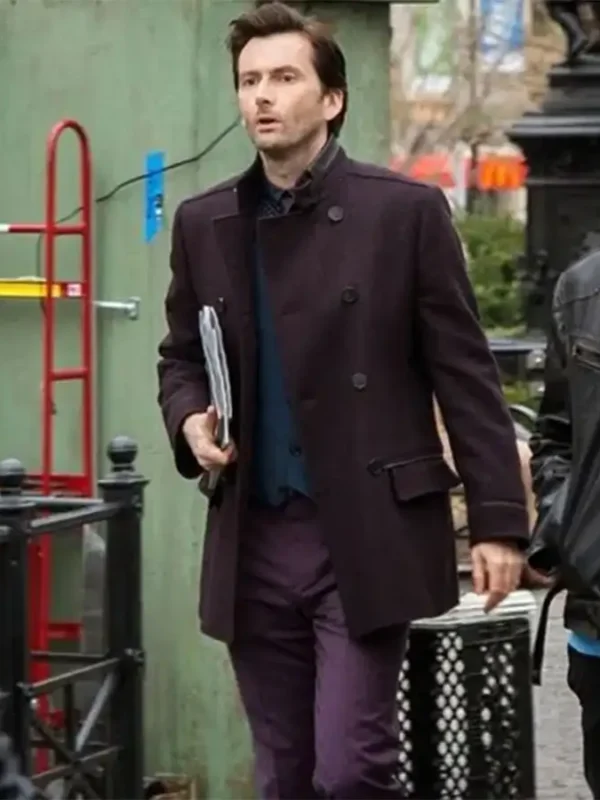 David Tennant Jessica Jones Maroon Peacoat Coat