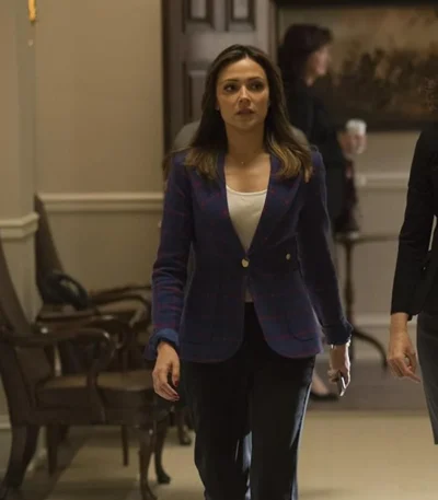 Designated Survivor S2 E11 Emily Rhodes Blue Check Blazer
