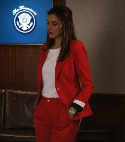 Designated Survivor S3 E2 Emily Rhodes Red Blazer