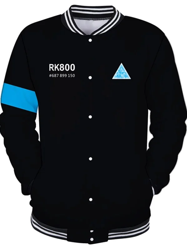 Detroit Become Human Connor Black Varsity Jacket