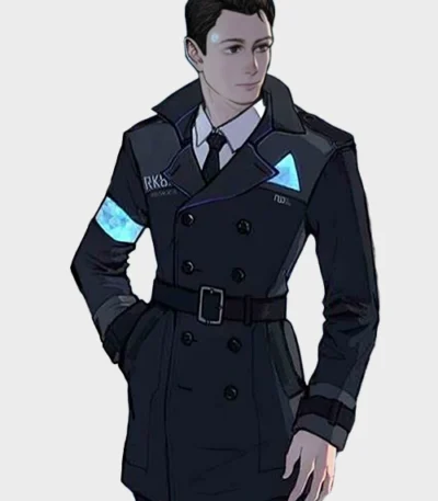 Detroit Become Human Connor Double Breasted Black Coat