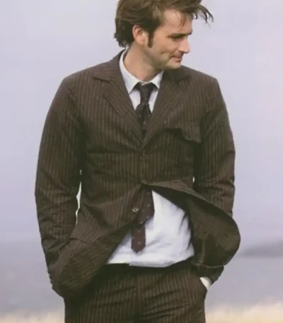 Doctor Who David Tennant 10th Doctor Brown Pinstripe Suit