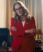 Don’t Look Up President Janie Orlean Red Blazer Coat