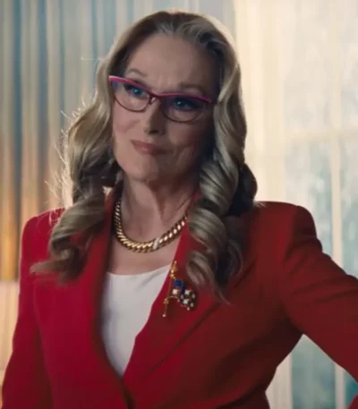 Don’t Look Up President Janie Orlean Red Blazer Coat