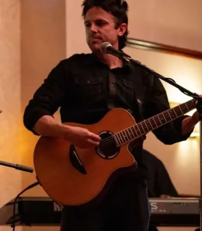Dreamin Wild 2023 Casey Affleck Black Cotton Jacket