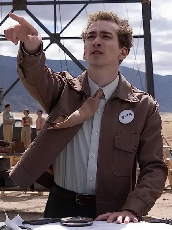 Dylan Arnold Oppenheimer Brown Cotton Jacket Dylan Arnold Oppenheimer Brown Cotton Jacket