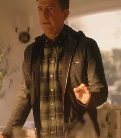 Ed Helms Family Switch 2023 Grey Cotton Jacket