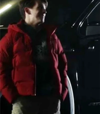 Eddie It’s a Wonderful Knife 2023 Red Puffer Jacket