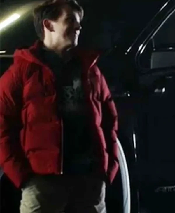 Eddie It’s a Wonderful Knife 2023 Red Puffer Jacket