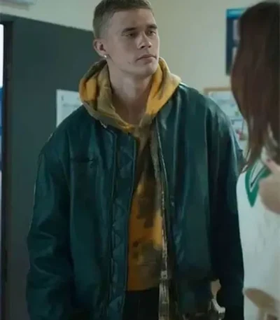 Elite S07 Eric Black Leather Bomber Jacket
