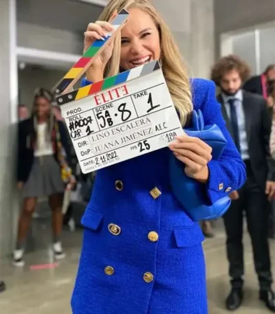 Elite S07 Roberta Blue Double Breasted Blazer