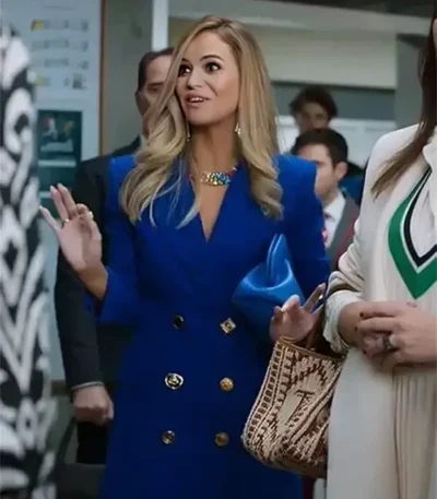 Elite S07 Roberta Blue Double Breasted Blazer
