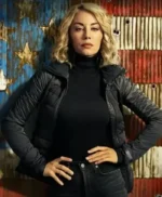 Emilia Harcourt Peacemaker S01 Black Puffer Jacket