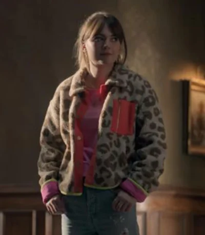 Emilia Jones Locke and Key S02 Leopard Print Jacket