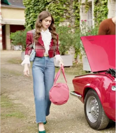 Emily Cooper Emily In Paris Red Plaid Jacket