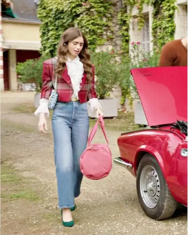 Emily Cooper Emily In Paris Red Plaid Jacket