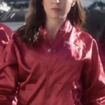 Emily Haul out the Holly Lit Up 2023 Varsity Jacket