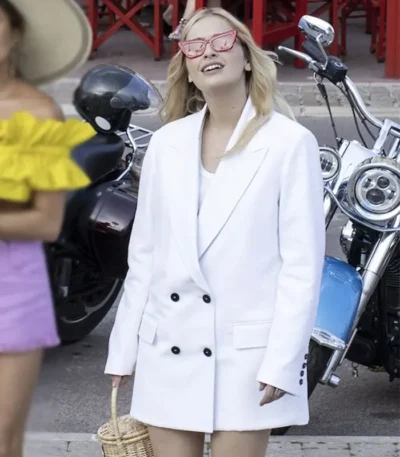 Emily In Paris Camille White Cotton Coat